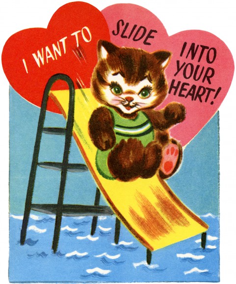 The Graphics Fairy har delt mange søte Valentinsbilder, og denne søte katten er en av våre favoritter.